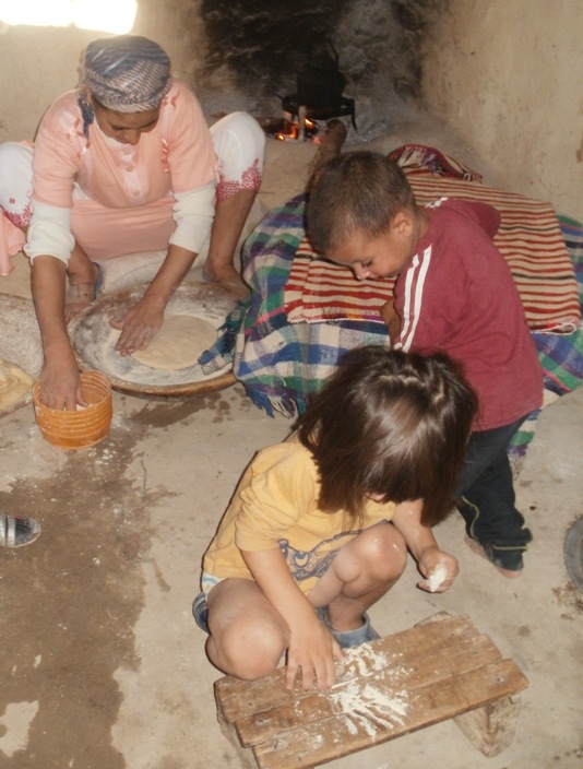 FreeToBeP in 2011 'assisting' our hosts with the daily task of bread-making